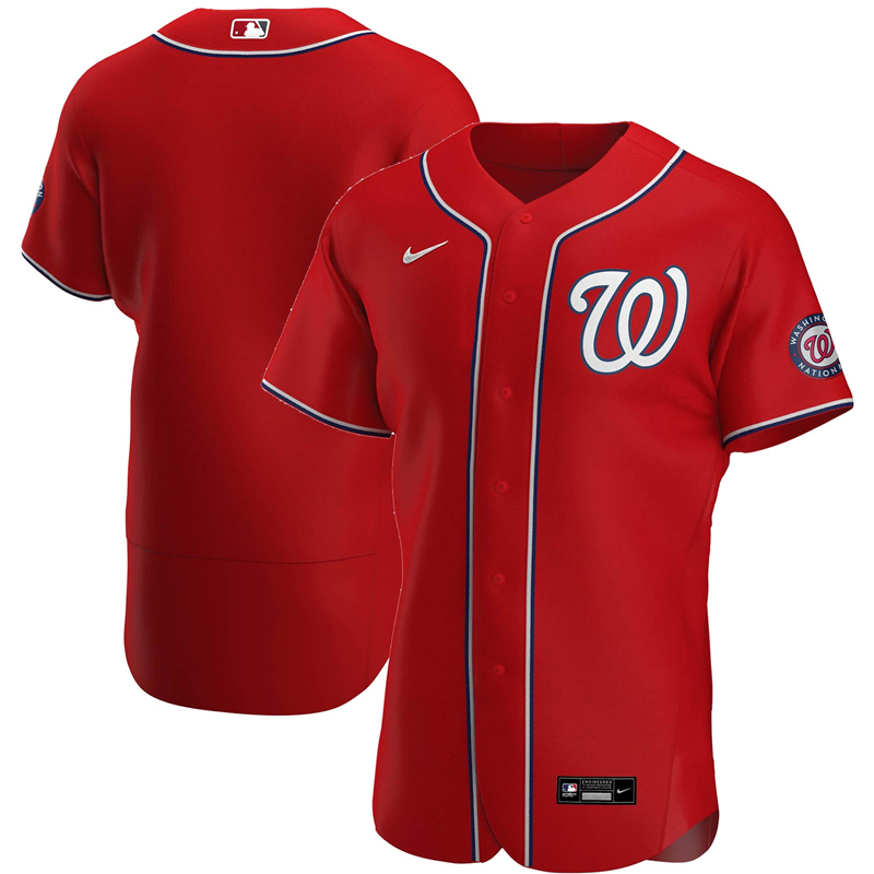 Men Washington Nationals Nike Red Alternate 2020 Authentic Team Jersey ->washington nationals->MLB Jersey